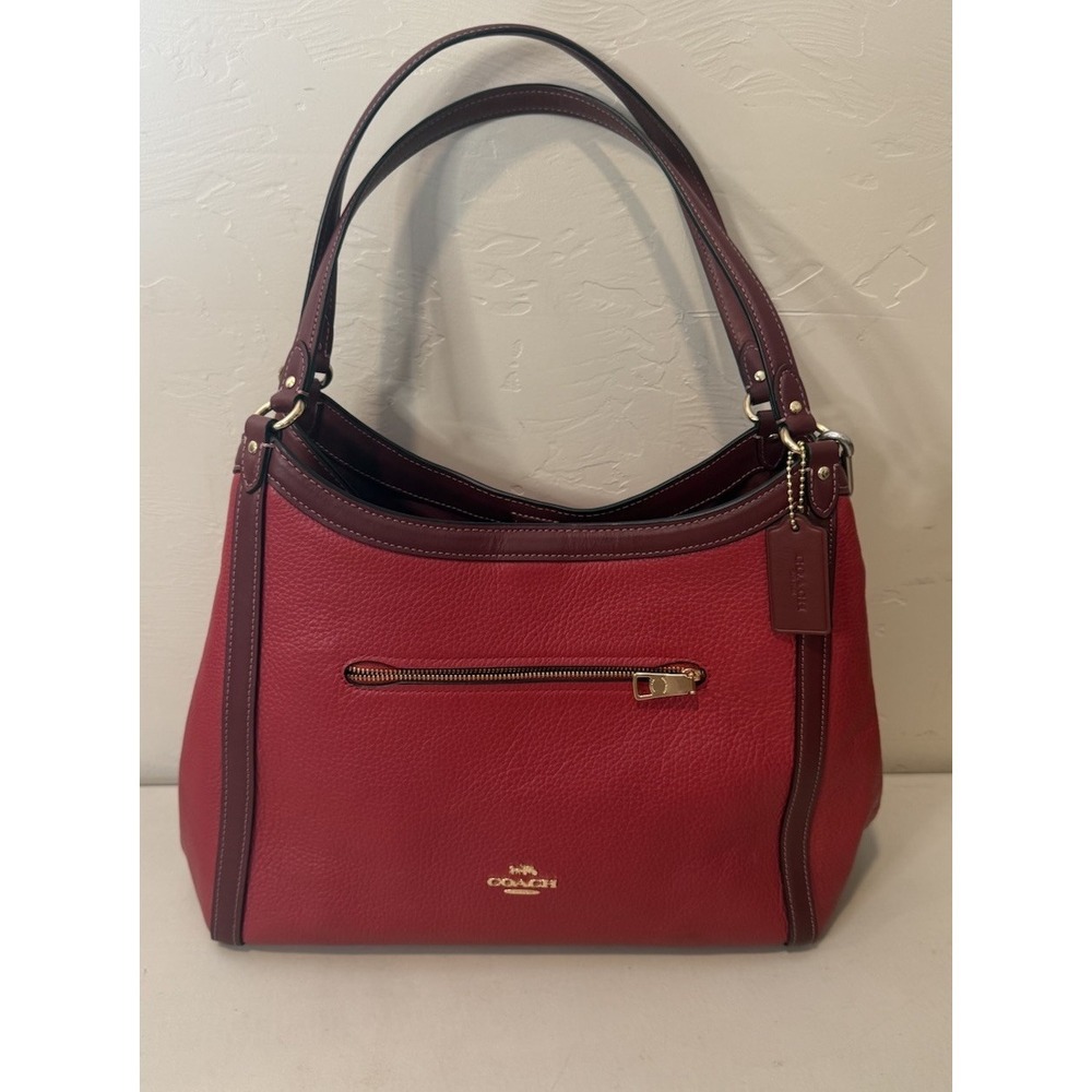 Coach Kristy Shoulder Bag Red Apple Colorblock Leather EUC C6828